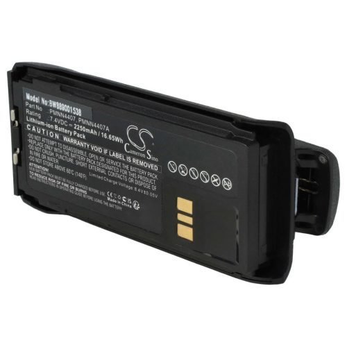 VHBW Motorola PMNN4406BR, PMNN4406, PMNN4407 Radioakku - 2250 mAh 7,4 V Li-Ion + Gürtelclip