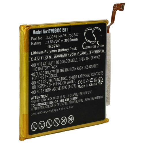 VHBW Mobile Phone Battery for ZTE LI3939T44P8H756547 - 3900 mAh 3.85 V Li-Polymer - Smartphone Battery