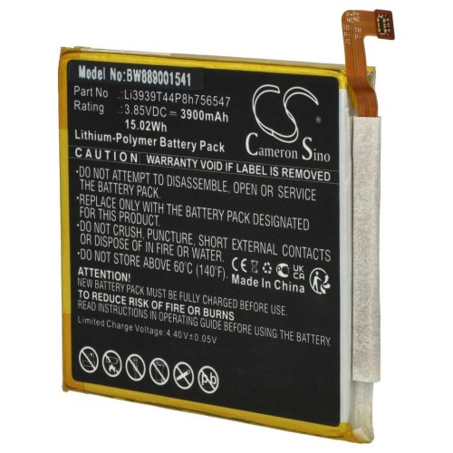 VHBW Mobile Phone Battery for ZTE LI3939T44P8H756547 - 3900 mAh 3.85 V Li-Polymer - Smartphone Battery