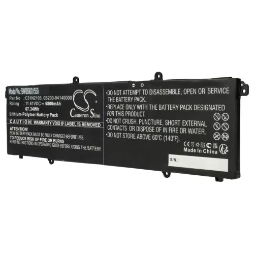 VHBW Notebook Battery Asus C31N2105, 0B200-04140000 - 5800 mAh 11.61 V Li-polymer