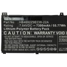 VHBW Notebook akkumulátor  Huawei HB4692Z9ECW-22A - 7300 mAh 7,64 V Li-polimer, fekete