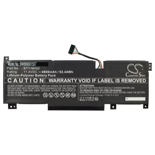 VHBW Notebook Battery MSI BTY-M492 - 4600 mAh 11.4 V Li-polymer, black