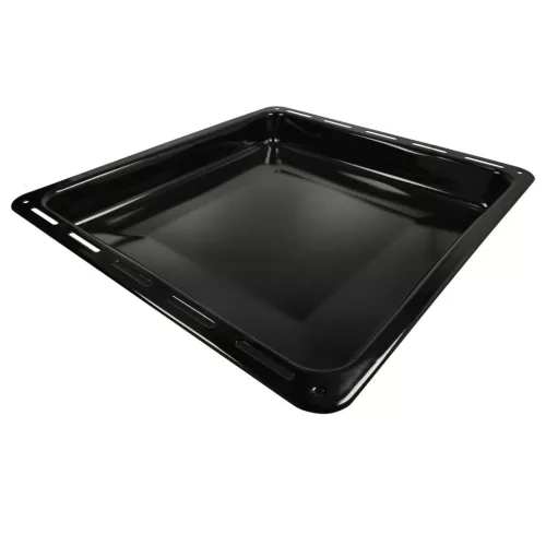 VHBW AEG 3423981020 Baking Tray - 42.2 x 37.6 x 5 cm, Non-Stick, Black Enamelled