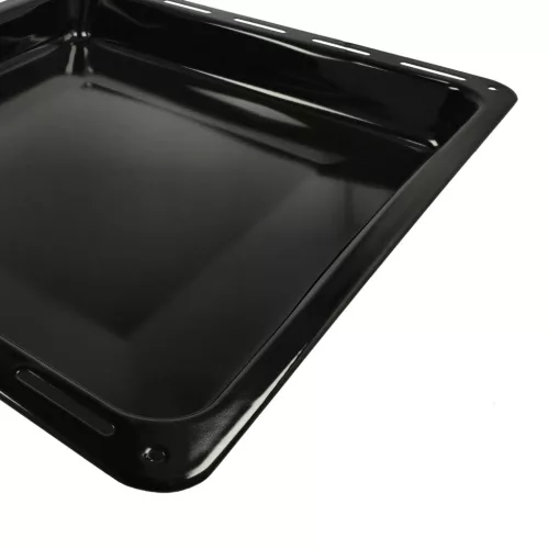VHBW AEG 3423981020 Baking Tray - 42.2 x 37.6 x 5 cm, Non-Stick, Black Enamelled