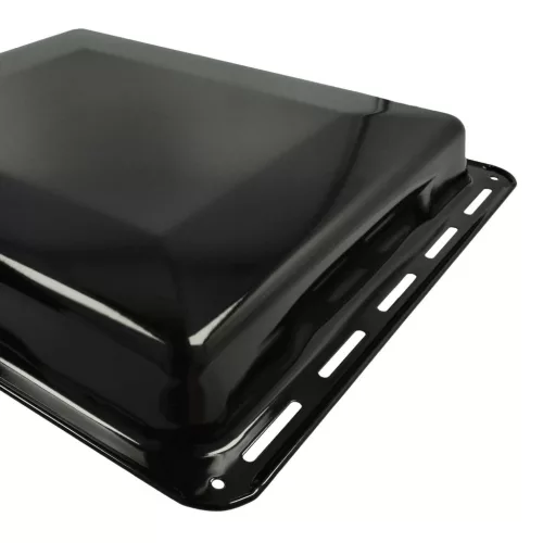 VHBW AEG 3423981020 Baking Tray - 42.2 x 37.6 x 5 cm, Non-Stick, Black Enamelled