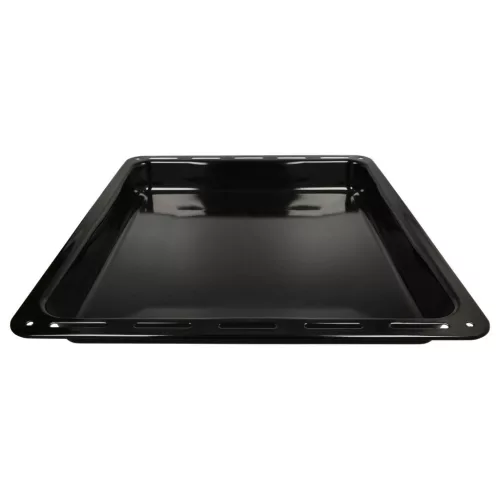 VHBW AEG 3423981020 Baking Tray - 42.2 x 37.6 x 5 cm, Non-Stick, Black Enamelled