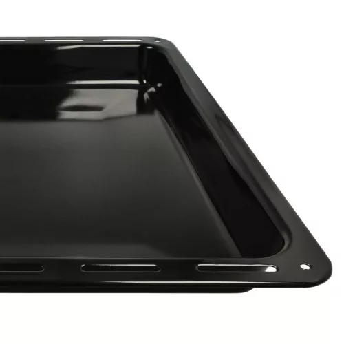 VHBW AEG 3423981020 Baking Tray - 42.2 x 37.6 x 5 cm, Non-Stick, Black Enamelled