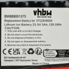 VHBW Ambrogio Lawn Mower Battery 050Z36600A, 050Z38600A, 075Z60900A - 5000 mAh 25.9 V Li-Ion