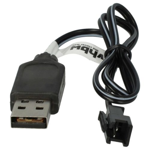 VHBW USB Charging Cable for RC Batteries with SM-2P Connector, RC Models Manufacturing Battery Packs - 60 cm 3.6 V