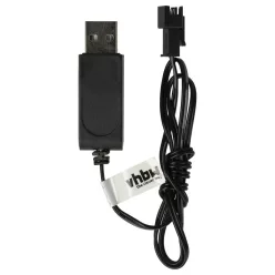   VHBW USB Charging Cable for RC Batteries with SM-2P Connector, RC Models Manufacturing Battery Packs - 60 cm 4.8 V