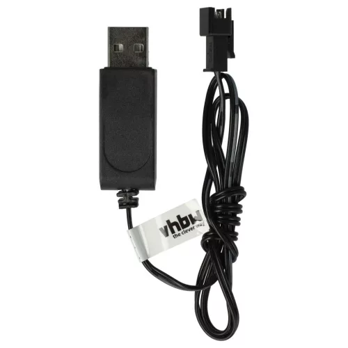 VHBW USB Charging Cable for RC Batteries with SM-2P Connector, RC Models Manufacturing Battery Packs - 60 cm 4.8 V