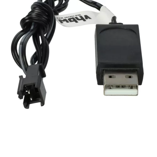VHBW USB Charging Cable for RC Batteries with SM-2P Connector, RC Models Manufacturing Battery Packs - 60 cm 4.8 V