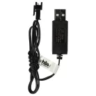 VHBW USB Charging Cable for RC Batteries with SM-2P Connector, RC Models Manufacturing Battery Packs - 60 cm 4.8 V