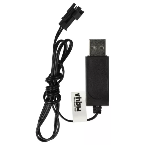 VHBW USB Charging Cable for RC Batteries with SM-2P Connector, RC Models Manufacturing Battery Packs - 60 cm 6 V