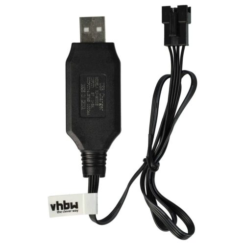 VHBW USB Töltőkábel RC-akkumulátorokhoz SM-4P csatlakozóval, RC-modellekhez akkumulátorcsomagok - 60 cm 7,5 V