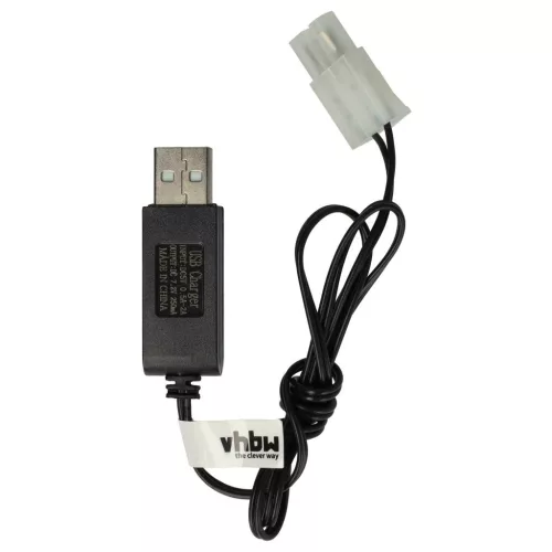 VHBW USB Charging Cable for RC Batteries with Tamiya Connector, RC Models Manufacturing Battery Packs - 60 cm 7.2