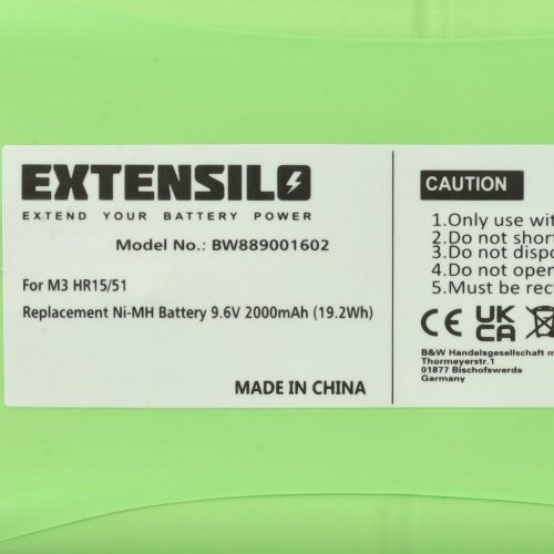 VHBW Gate Controller Battery instead of Polargos S1512 - 2000 mAh 9.6 V NiMH