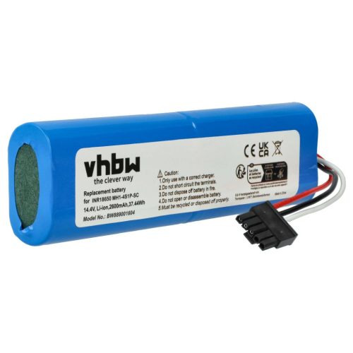 VHBW Battery for Proscenic M6 Pro, Xiaomi Mi Mop Pro, Robot Vacuum Mop Pro - 2600 mAh, 14.4 V, Li-Ion
