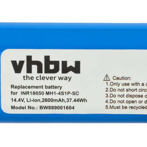 VHBW Battery for Proscenic M6 Pro, Xiaomi Mi Mop Pro, Robot Vacuum Mop Pro - 2600 mAh, 14.4 V, Li-Ion