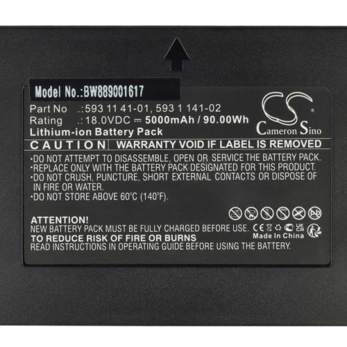VHBW Lawn Mower Battery Husqvarna 593 1 141-02, 593 11 41-01 - 5000 mAh 18 V Li-Ion, black - Gardening tool