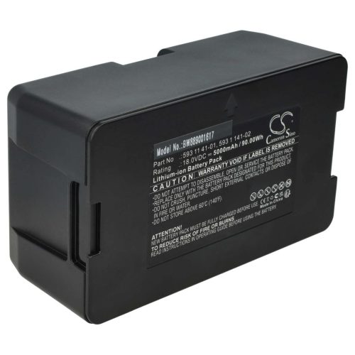 VHBW Lawn Mower Battery Husqvarna 593 1 141-02, 593 11 41-01 - 5000 mAh 18 V Li-Ion, black - Gardening tool