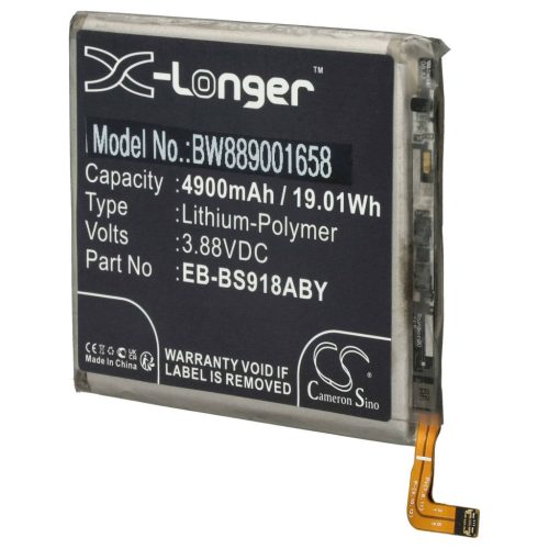 VHBW Mobile Phone Battery for Samsung Galaxy S23 Ultra - 4900 mAh 3.88 V Li-Polymer