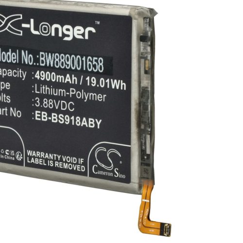 VHBW Mobile Phone Battery for Samsung Galaxy S23 Ultra - 4900 mAh 3.88 V Li-Polymer