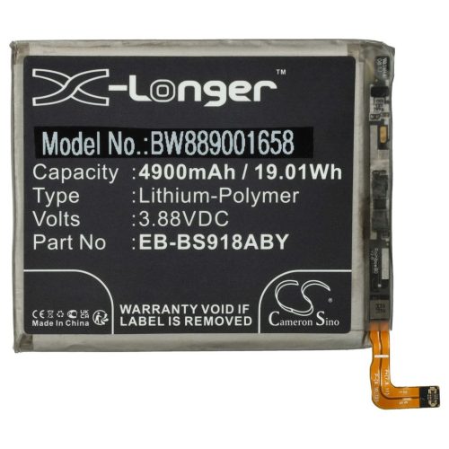 VHBW Mobile Phone Battery for Samsung Galaxy S23 Ultra - 4900 mAh 3.88 V Li-Polymer