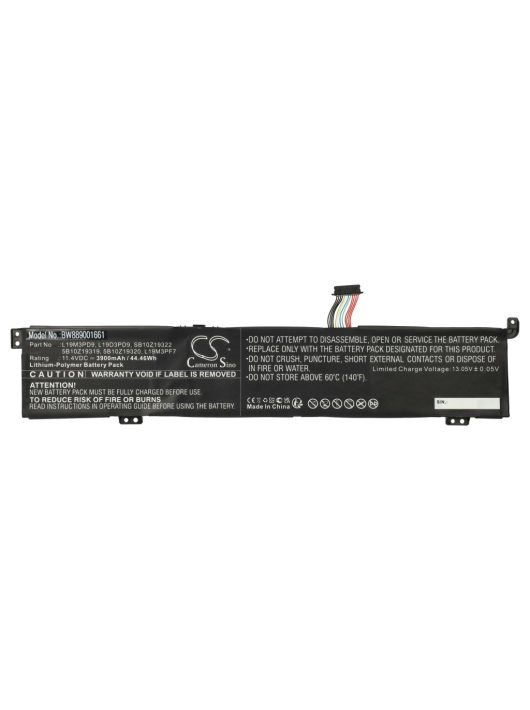 Lenovo 5B10Z19319, 5B10Z19320, L19D3PD9 notebook akkumulátor  - 3900 mAh 11,4 V Li-polimer, fekete