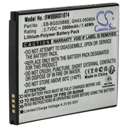 VHBW Mobile Phone Battery Samsung GH43-05060A, EB-BG525BBE - 2000 mAh 3.7 V Li-Polymer