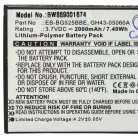 VHBW Mobile Phone Battery Samsung GH43-05060A, EB-BG525BBE - 2000 mAh 3.7 V Li-Polymer