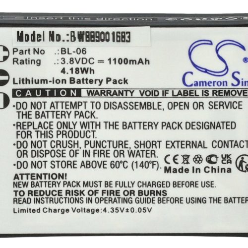 VHBW Akkumulátor BL-06-hoz - 1100 mAh, 3,8 V, Li-Ion