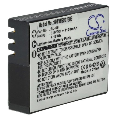 VHBW Akkumulátor BL-06-hoz - 1100 mAh, 3,8 V, Li-Ion