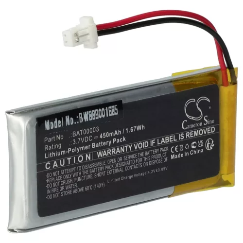 VHBW Wireless Headphone Battery Cardo BAT00003 - 450 mAh 3.7 V Li-polymer