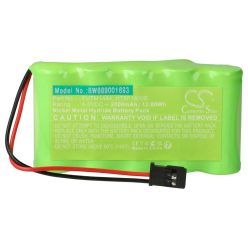 VHBW Tax Battery HT5F1800B, FUTM1484 - 2000 mAh 6 V NiMH