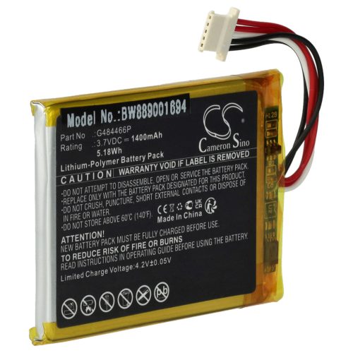 VHBW Fahrrad GPS Computerakku Polar G484466P - 1400 mAh 3,7 V Li-Polymer