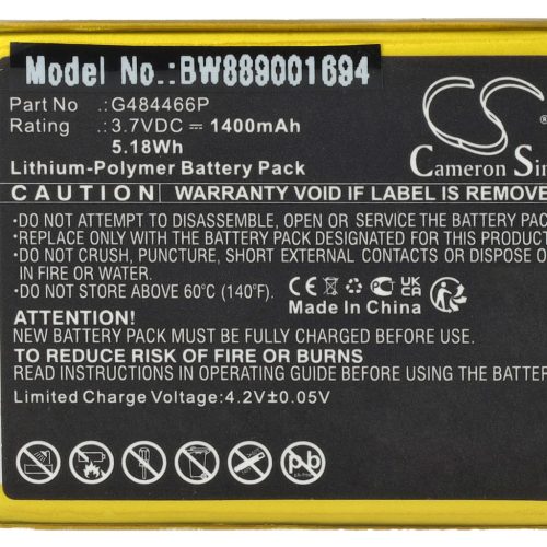 VHBW Fahrrad GPS Computerakku Polar G484466P - 1400 mAh 3,7 V Li-Polymer