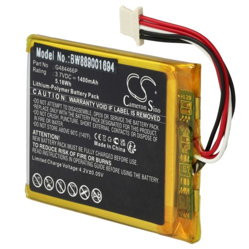 VHBW Fahrrad GPS Computerakku Polar G484466P - 1400 mAh 3,7 V Li-Polymer