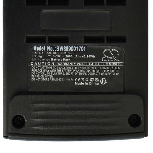 VHBW Battery for Tineco ZB1873-6S1P-03, ZB1873-6S1P-0 - 2000 mAh, 21.6 V, Li-Ion