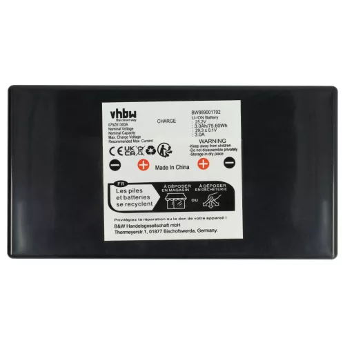 VHBW Ambrogio 6060BA0 Lawn Mower Battery - 3000 mAh 25.2 V Li-Ion, Black
