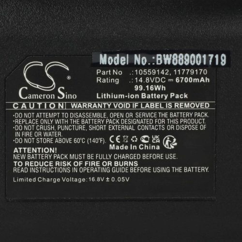 VHBW Battery for Miele 11779170, 10559142 - 6700 mAh, 14.8 V, Li-Ion