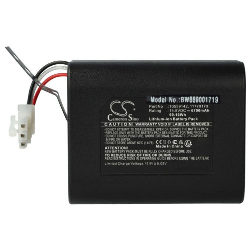 VHBW Battery for Miele 11779170, 10559142 - 6700 mAh, 14.8 V, Li-Ion