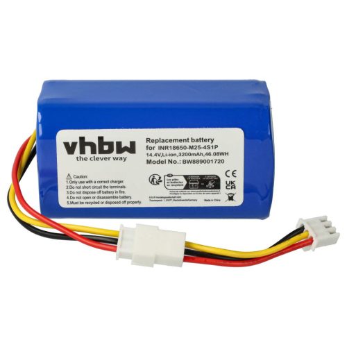 VHBW Akkumulátor Proscenic INR18650-M25-4S1P-hez - 3200 mAh, 14,4 V, Li-Ion