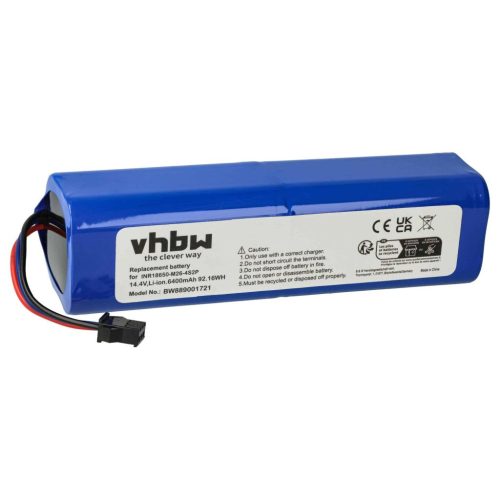 VHBW akkumulátor Proscenic M7 Pro, M8 Pro, Lydsto R1, Roidmi Eve Plus készülékekhez - 6400 mAh, 14,4 V, Li-Ion