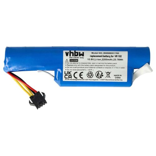 VHBW Battery for Vileda 167129, R9VR102 - 2200 mAh, 10.8 V, Li-Ion