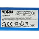 VHBW Battery for Vileda 167129, R9VR102 - 2200 mAh, 10.8 V, Li-Ion