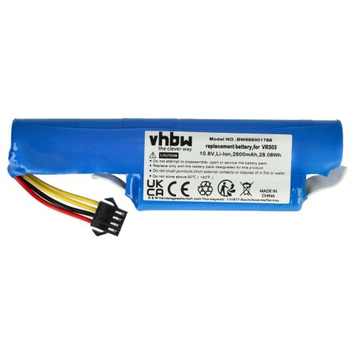 VHBW Akku für Vileda VR 201 PetPro, VR 303 - 2600 mAh, 10,8 V, Li-Ion