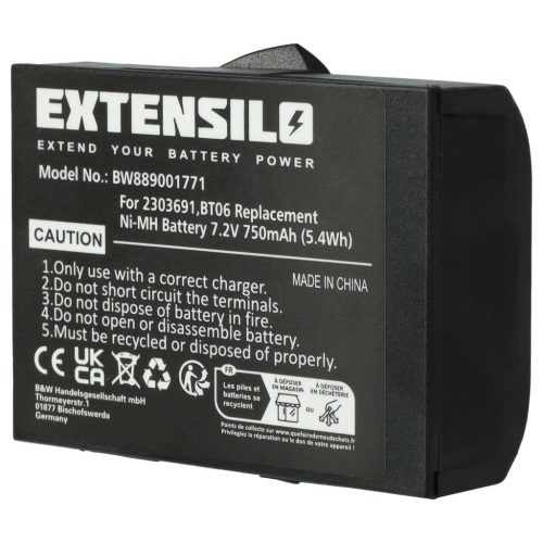 VHBW Industrial Remote Control Battery for Danfoss 2303691, BT06 - 750 mAh 7.2 V NiMH