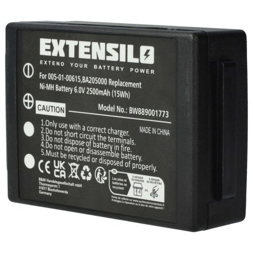 VHBW Industrial Remote Control Battery for HBC 005-01-00615, BA205000, BA203000 - 2500 mAh 6 V NiMH