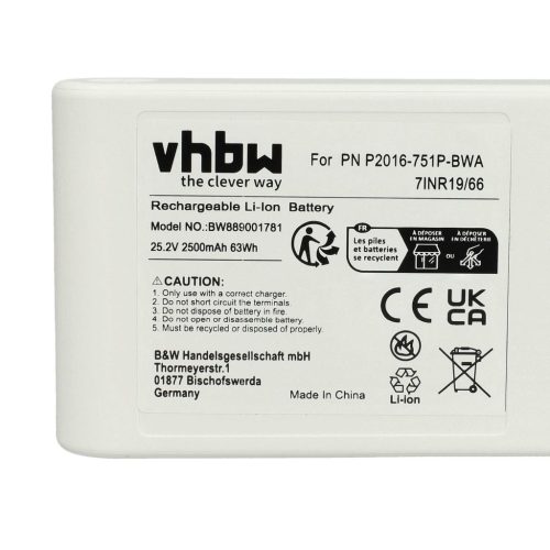 VHBW Battery for Xiaomi P2016-7S1P-BWA - 2500 mAh, 25.2 V, Li-Ion